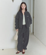 【GIUNON】drawstring fleece zipup jacket / ドロストフリースジップアップジャケット