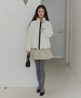 【GIUNON】drawstring fleece zipup jacket / ドロストフリースジップアップジャケット