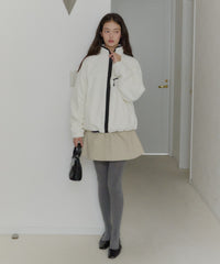【GIUNON】drawstring fleece zipup jacket / ドロストフリースジップアップジャケット
