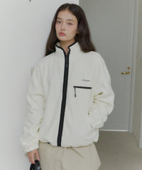 【GIUNON】drawstring fleece zipup jacket / ドロストフリースジップアップジャケット
