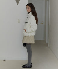 【GIUNON】drawstring fleece zipup jacket / ドロストフリースジップアップジャケット