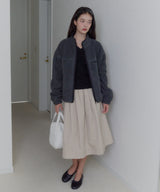 【GIUNON】drawstring fleece zipup jacket / ドロストフリースジップアップジャケット