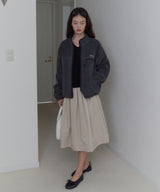 【GIUNON】drawstring fleece zipup jacket / ドロストフリースジップアップジャケット