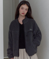 【GIUNON】drawstring fleece zipup jacket / ドロストフリースジップアップジャケット