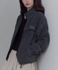 【GIUNON】drawstring fleece zipup jacket / ドロストフリースジップアップジャケット