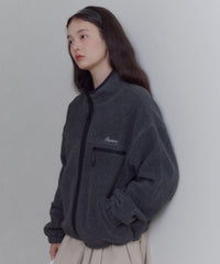 【GIUNON】drawstring fleece zipup jacket / ドロストフリースジップアップジャケット