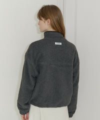 【GIUNON】drawstring fleece zipup jacket / ドロストフリースジップアップジャケット