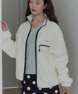 【GIUNON】drawstring fleece zipup jacket / ドロストフリースジップアップジャケット