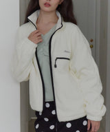 【GIUNON】drawstring fleece zipup jacket / ドロストフリースジップアップジャケット