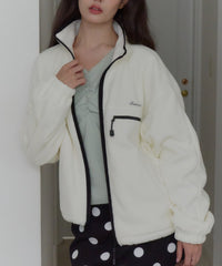 【GIUNON】drawstring fleece zipup jacket / ドロストフリースジップアップジャケット