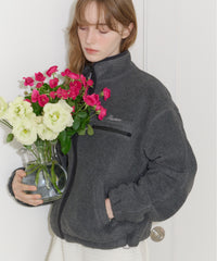 【GIUNON】drawstring fleece zipup jacket / ドロストフリースジップアップジャケット