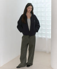 【GIUNON】drawstring fleece zipup jacket / ドロストフリースジップアップジャケット