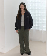 【GIUNON】drawstring fleece zipup jacket / ドロストフリースジップアップジャケット