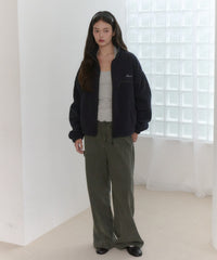 【GIUNON】drawstring fleece zipup jacket / ドロストフリースジップアップジャケット