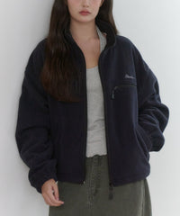 【GIUNON】drawstring fleece zipup jacket / ドロストフリースジップアップジャケット