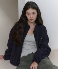 【GIUNON】drawstring fleece zipup jacket / ドロストフリースジップアップジャケット