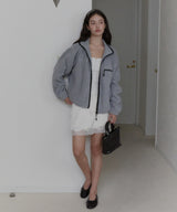 【GIUNON】drawstring fleece zipup jacket / ドロストフリースジップアップジャケット