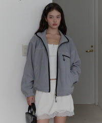 【GIUNON】drawstring fleece zipup jacket / ドロストフリースジップアップジャケット