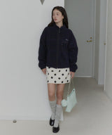 【GIUNON】drawstring fleece zipup jacket / ドロストフリースジップアップジャケット