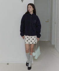 【GIUNON】drawstring fleece zipup jacket / ドロストフリースジップアップジャケット