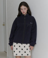 【GIUNON】drawstring fleece zipup jacket / ドロストフリースジップアップジャケット