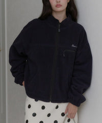 【GIUNON】drawstring fleece zipup jacket / ドロストフリースジップアップジャケット