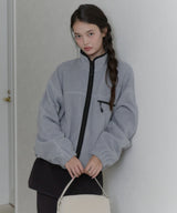 【GIUNON】drawstring fleece zipup jacket / ドロストフリースジップアップジャケット