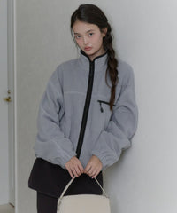 【GIUNON】drawstring fleece zipup jacket / ドロストフリースジップアップジャケット
