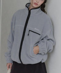 【GIUNON】drawstring fleece zipup jacket / ドロストフリースジップアップジャケット