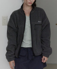 【GIUNON】drawstring fleece zipup jacket / ドロストフリースジップアップジャケット