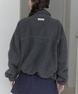 【GIUNON】drawstring fleece zipup jacket / ドロストフリースジップアップジャケット