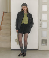 【GIUNON】drawstring fleece zipup jacket / ドロストフリースジップアップジャケット
