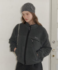 【GIUNON】drawstring fleece zipup jacket / ドロストフリースジップアップジャケット