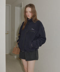 【GIUNON】drawstring fleece zipup jacket / ドロストフリースジップアップジャケット