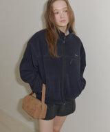 【GIUNON】drawstring fleece zipup jacket / ドロストフリースジップアップジャケット