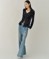 【yae】Sheer opal slim fit shirt / シアーオパールスリムフィットシャツ