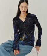 【yae】Sheer opal slim fit shirt / シアーオパールスリムフィットシャツ