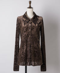 【yae】Sheer opal slim fit shirt / シアーオパールスリムフィットシャツ