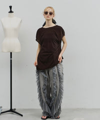 【予約】2wayシアーベロアアシンメトリーTOPS