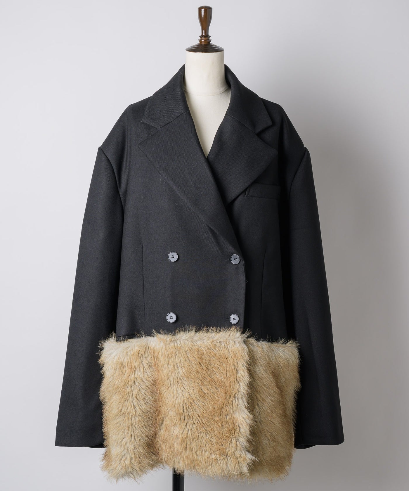 yae】Fur blocking coat / ファーブロッキングコートジャケット – LA