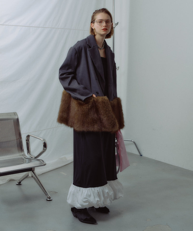 yae】Fur blocking coat / ファーブロッキングコートジャケット – LA