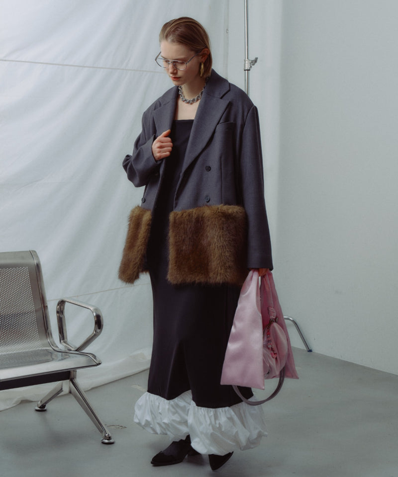 yae】Fur blocking coat / ファーブロッキングコートジャケット – LA