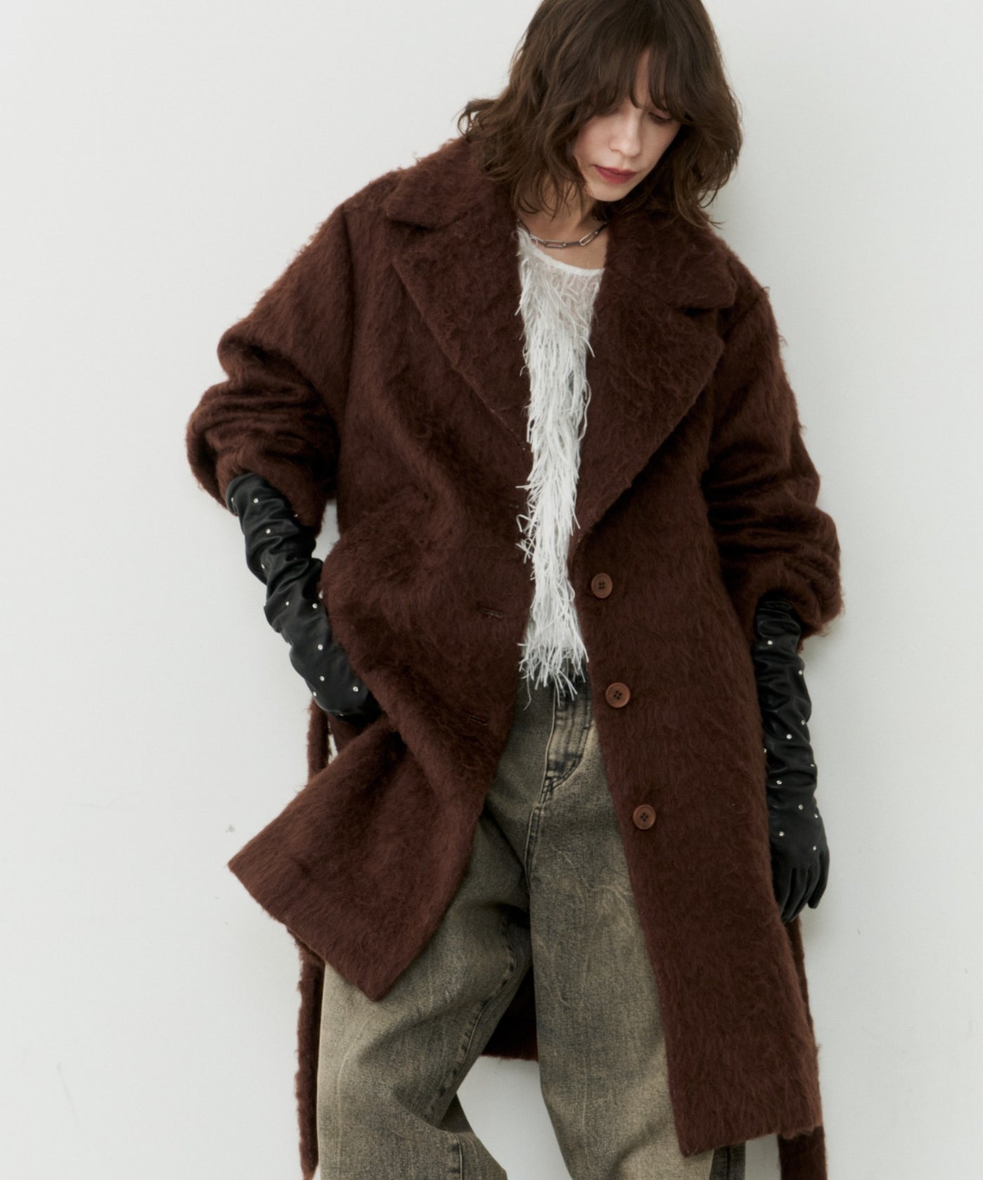 yae】Color shaggy coat / カラーシャギーコート – LA BELLE ETUDE
