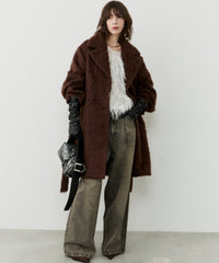 【yae】Color shaggy coat / カラーシャギーコート