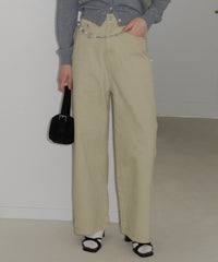【GIUNON】back belt adjustable denim / バックベルトアジャスタブルデニム