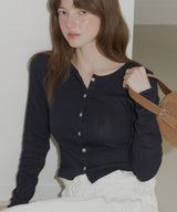 【GIUNON】eyelet scallop soft cardigan / アイレットスカラップソフトカーディガン