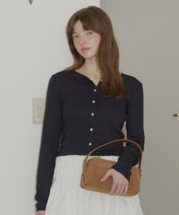 【GIUNON】eyelet scallop soft cardigan / アイレットスカラップソフトカーディガン