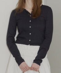 【GIUNON】eyelet scallop soft cardigan / アイレットスカラップソフトカーディガン