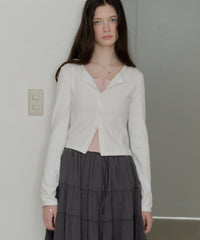 【GIUNON】eyelet scallop soft cardigan / アイレットスカラップソフトカーディガン