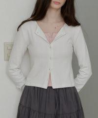 【GIUNON】eyelet scallop soft cardigan / アイレットスカラップソフトカーディガン